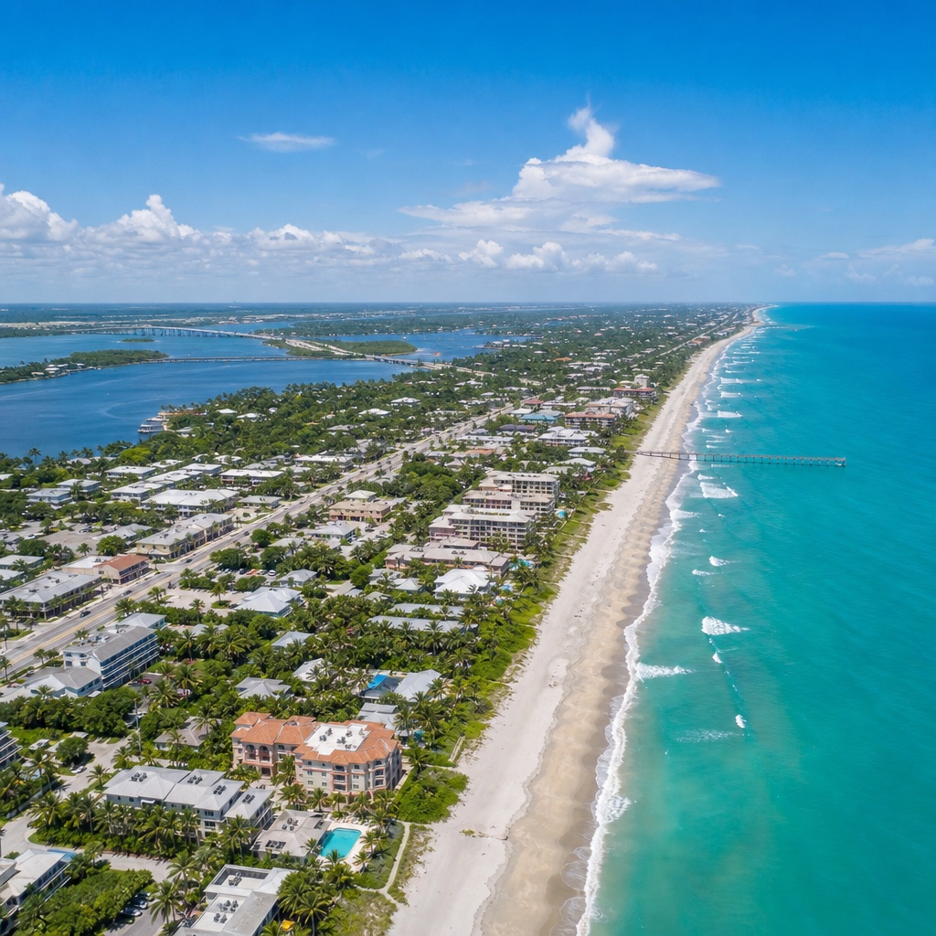 Vue aérienne de Vero Beach, Floride