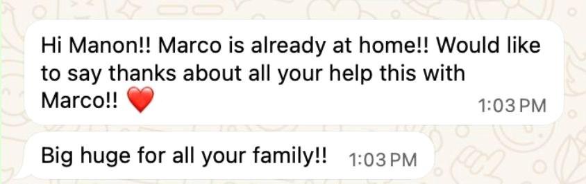 WhatsApp message from José, Father (Spain)