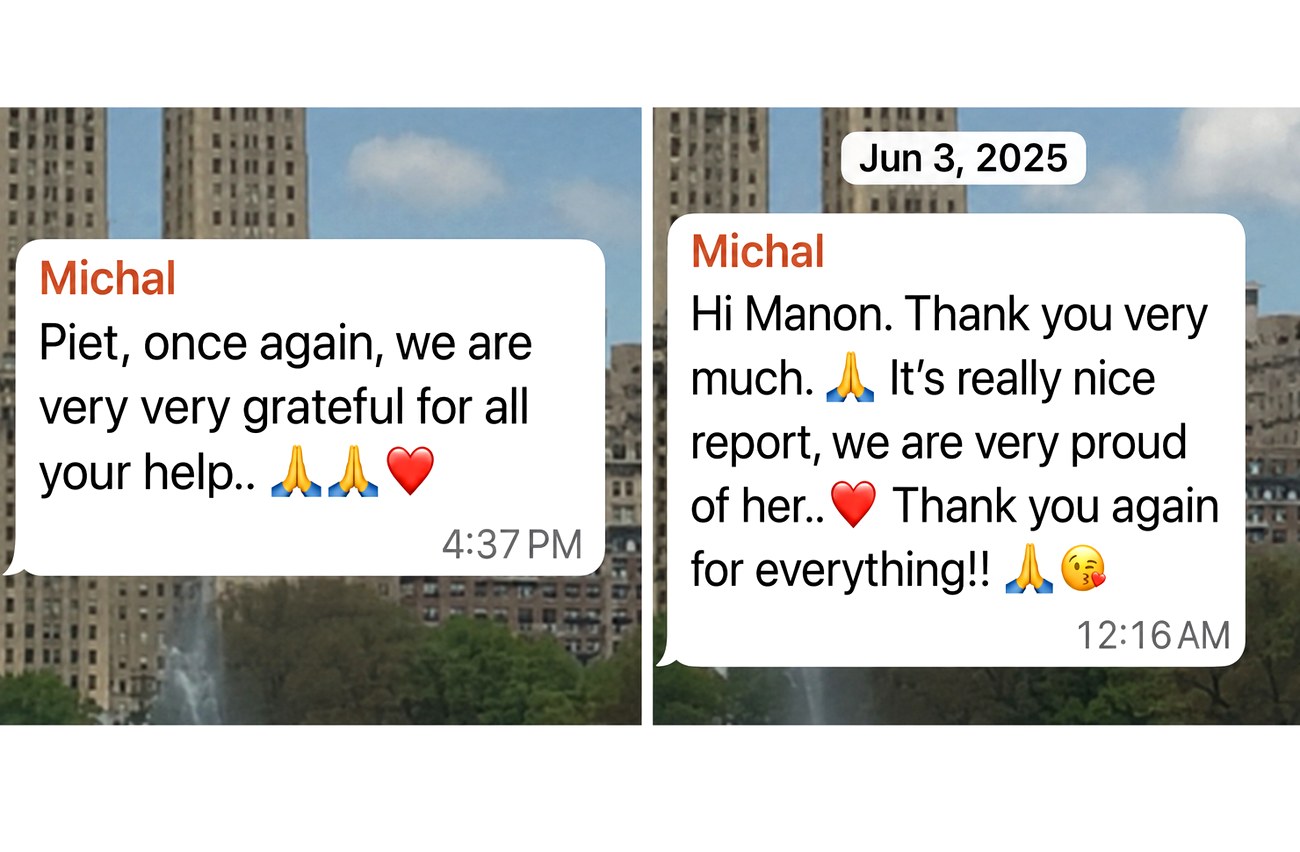 WhatsApp message from Michal, Father (Czech Republic)